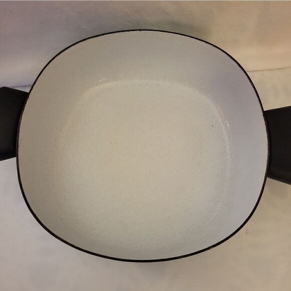 Vintage MCM 1950's "Serendipity" Turq/Black/Wht Spaghetti Drizzle 8" Dutch Oven - Picture 2 of 6